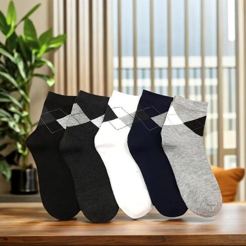 5 Pairs Fashion Cotton Crew Socks for Men Women Soft Breathable Casual Comfortable Multi-Color Socks Set in Saudi Arabia