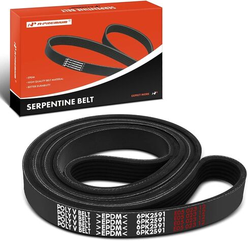A-Premium Engine Serpentine Drive Belt Compatible with Ford, Chevrolet, Buick, Lincoln, GMC, Oldsmobile, Pontiac & Workhorse Cars - F-150, F-250, F-350, Malibu, Tahoe, Mustang, E-150 E-250 Econoline in Saudi Arabia