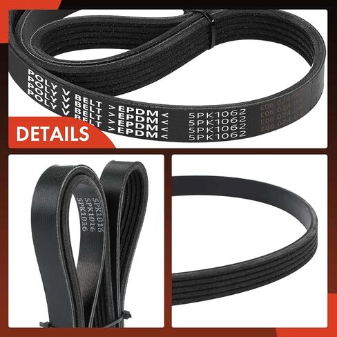 A-Premium Engine Serpentine Drive Belt Compatible with Toyota, Dodge, Chevy, GMC, Honda, Mazda, Mitsubishi, Ford, Pontiac, Eagle, Porsche, Saturn & Mercury Cars - Camry, Avenger, HHR, Cobalt, 40.01 In in Saudi Arabia