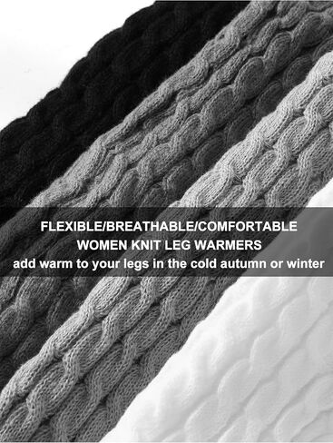 Shihanee 4 Pairs Skating Leg Warmers for Women Thermal Elastic Fleece Lined Leg Warmers Solid Color Boot Socks for Daily Wear in Saudi Arabia