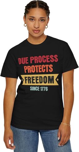 Freedom Graphic T-Shirt, Due Process Protects Freedom Tee, Independence Day Shirt, Vintage Patriotic for Activists in Saudi Arabia