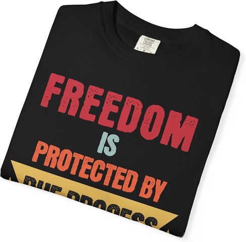Due Process Protects Freedom T-Shirt, Vintage Patriotic Tee, Independence Day Shirt, Casual Statement for Activists in Saudi Arabia