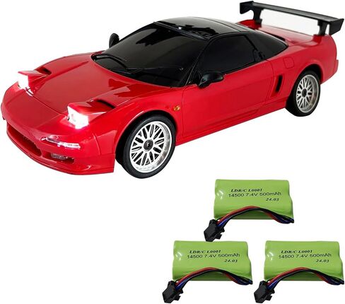 Skymaker 1:18 Scale RC Drift Car | RWD Drifting RC Cars للبالغين الذين يعانون من المستثنين ، والمصابيح الأمامية المنبثقة ، ونظام الإضاءة LED ، و 3 بطاريات مشمولة in Kuwait