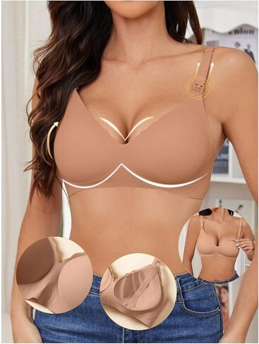 OYOANGLE Women's Maternity Nursing Bra Wireless Padded Push Up Scalloped Pregnancy Bras in Saudi Arabia
