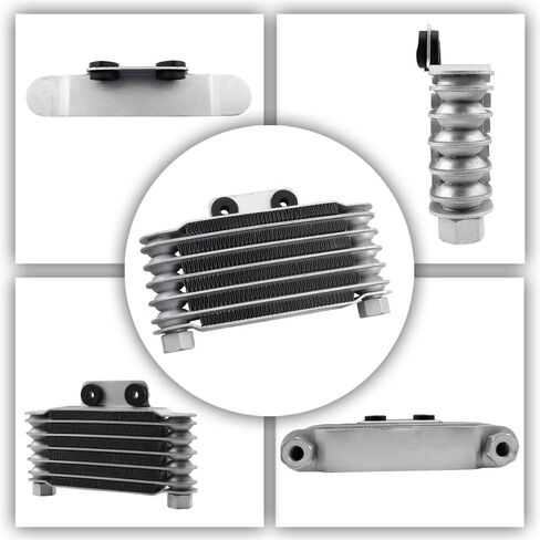 PowerMotor 6 طبقات تبريد زيت المبرد، مبرد زيت محرك الدراجة النارية لـ 2T 4T 50CC 125CC 140CC Pit Dirt Bike ATV Motorbike Enduro - طقم M12 in Saudi Arabia