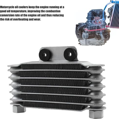 PowerMotor 6 طبقات تبريد زيت المبرد، مبرد زيت محرك الدراجة النارية لـ 2T 4T 50CC 125CC 140CC Pit Dirt Bike ATV Motorbike Enduro - طقم M12 in Saudi Arabia