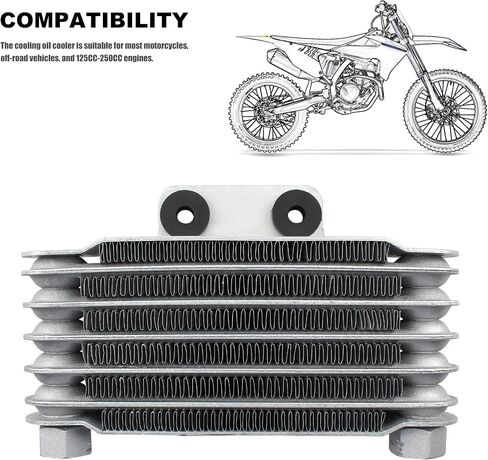 PowerMotor 6 طبقات تبريد زيت المبرد، مبرد زيت محرك الدراجة النارية لـ 2T 4T 50CC 125CC 140CC Pit Dirt Bike ATV Motorbike Enduro - طقم M12 in Saudi Arabia
