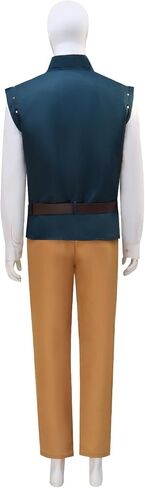 Men's Renaissance Prince Costume Shirt Vest Pants Belt Full Set Halloween Outfit in Saudi Arabia