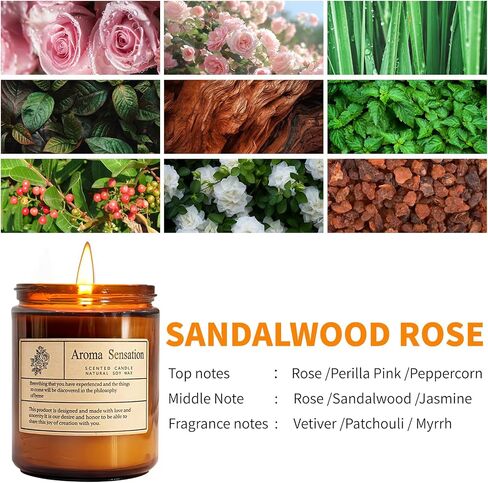 Candles for Home Scented, Aromatherapy Jar Candle Gifts for Women, Natural Soy Wax Amber Candle Set, Scented Candles Set for Birthday Valentine Mother's Christmas Day Present in Saudi Arabia