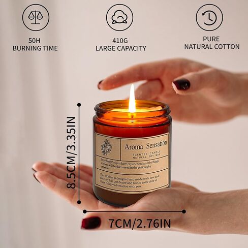 Candles for Home Scented, Aromatherapy Jar Candle Gifts for Women, Natural Soy Wax Amber Candle Set, Scented Candles Set for Birthday Valentine Mother's Christmas Day Present in Saudi Arabia