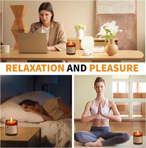 Candles for Home Scented, Aromatherapy Jar Candle Gifts for Women, Natural Soy Wax Amber Candle Set, Scented Candles Set for Birthday Valentine Mother's Christmas Day Present in Saudi Arabia
