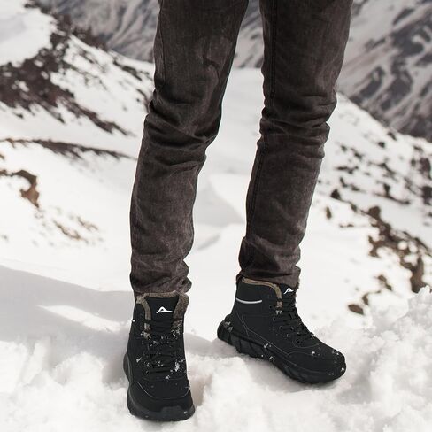 Snow Boots for Men Winter - Insulated Warm Fur Lined Casual Shoes Slip on Outdoor Lightweight Work boot for Cold Weather 2025 in Kuwait