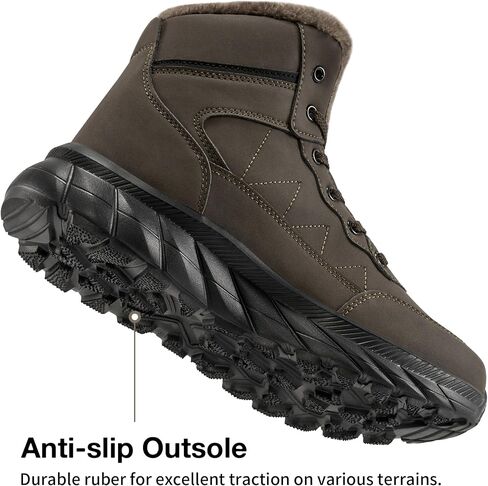 Snow Boots for Men Winter - Insulated Warm Fur Lined Casual Shoes Slip on Outdoor Lightweight Work boot for Cold Weather 2025 in Kuwait