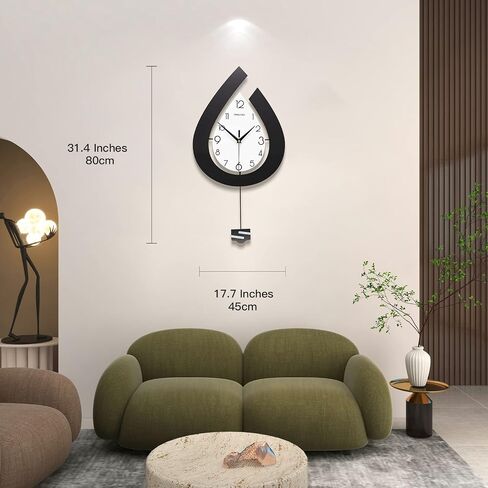 ساعة حائط كبيرة لديكور غرفة المعيشة بندول كبير ساعة حائط حديثة صامتة غير موقوتة تعمل بالبطارية 28.7 بوصة ساعة للمطبخ وغرفة النوم والحمام والمكتب ديكور المنزل الداخلي in Kuwait
