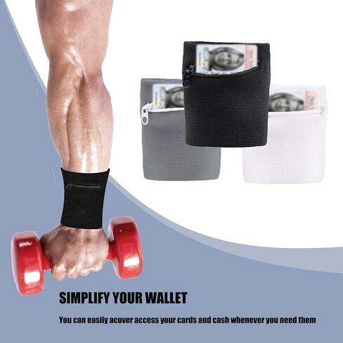 Zipper Pouch, Sweatband, Wristband Wallet for Men and Women, Keys, ID, Cards, Cash in Saudi Arabia