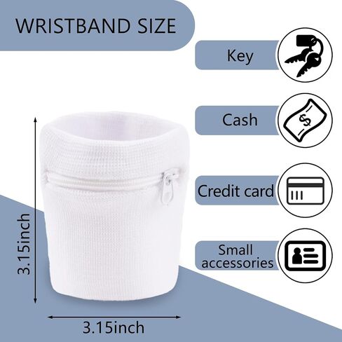 Zipper Pouch, Sweatband, Wristband Wallet for Men and Women, Keys, ID, Cards, Cash in Saudi Arabia