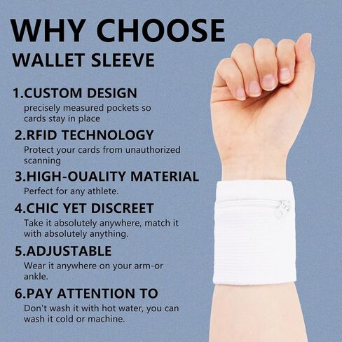 Zipper Pouch, Sweatband, Wristband Wallet for Men and Women, Keys, ID, Cards, Cash in Saudi Arabia