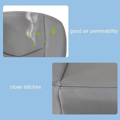 FZJDSD 4PCS Dark Gray Driver & Passenger Side Bottom and Top Lean Back Replacement Leather Seat Covers Compatible with Chevy Silverado Tahoe Suburban Avalanche GMC Yukon Sierra 2003-2007 in Saudi Arabia