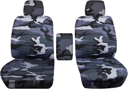 أغطية كاملة متوافقة مع أغطية مقاعد دلو شاحنة Ford F-150 Camo لعام 2009-2014 مع مسند ذراع مركزي: XLT/Texas، تمويه الأراضي الرطبة (16 مطبوعة) F-Series F150 Front in Kuwait