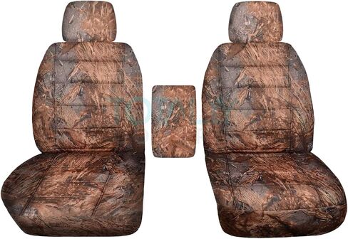 أغطية كاملة متوافقة مع أغطية مقاعد دلو شاحنة Ford F-150 Camo لعام 2009-2014 مع مسند ذراع مركزي: XLT/Texas، تمويه الأراضي الرطبة (16 مطبوعة) F-Series F150 Front in Kuwait
