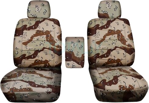 أغطية كاملة متوافقة مع أغطية مقاعد دلو شاحنة Ford F-150 Camo لعام 2009-2014 مع مسند ذراع مركزي: XLT/Texas، تمويه الأراضي الرطبة (16 مطبوعة) F-Series F150 Front in Kuwait