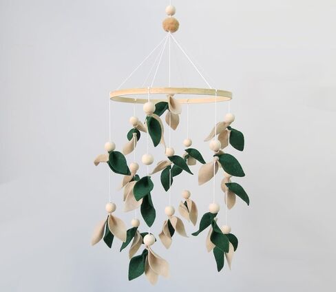 Forest Baby Mobile Green Leaf Mobile for Crib Mobile with Wooden Bead in Saudi Arabia