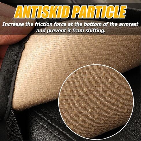 Car Armrest Seat Box Cover, Comfortable Leather Automotive Center Console Cushion Pad, Soft Waterproof Vehicle Arm Rest Protector Mat Accessories, Universal for RV, SUV, Truck (Black/Blue) in Saudi Arabia