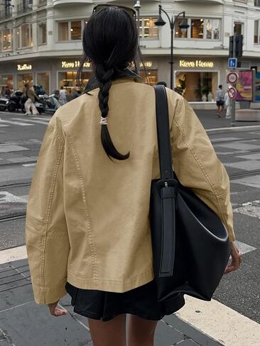 Cicy Bell Womens Oversized Fall Jackets Casual Lightweight Zip Up Cotton Canvas Light Barn Coats 2025 Winter Outfits in Saudi Arabia