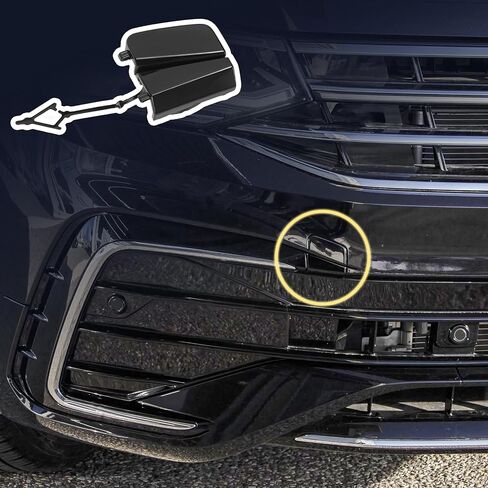 غطاء غطاء خطاف سحب المصد الأمامي - ملحق بديل لسيارة VW Tiguan X/L 2022-2024، غطاء عين المقطورة المتوافق مع الشبكة السوداء in Saudi Arabia