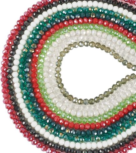 Beadthoven 784pcs 4mm Faceted Glass Rondelle Beads Pastel Color Porcelain Briolette Glass Crystal Beads Spacers 7 Colors Opaque Glass Beads for Bracelet Necklace Jewelry Making DIY Supplies in Saudi Arabia