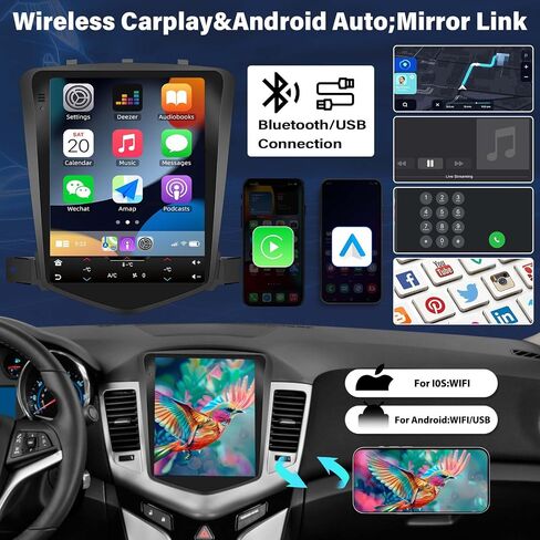 2G 64G for Chevy Cruze J300 2012 2011 2014 2013 2010 2009 2008 Android 13 Car Stereo Wireless Apple Carplay&Android Auto, 9.7 Inch Vertical Touchscreen GPS HiFi Audio Bluetooth WiFi Backup Camera in Saudi Arabia
