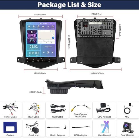 2G 64G for Chevy Cruze J300 2012 2011 2014 2013 2010 2009 2008 Android 13 Car Stereo Wireless Apple Carplay&Android Auto, 9.7 Inch Vertical Touchscreen GPS HiFi Audio Bluetooth WiFi Backup Camera in Saudi Arabia