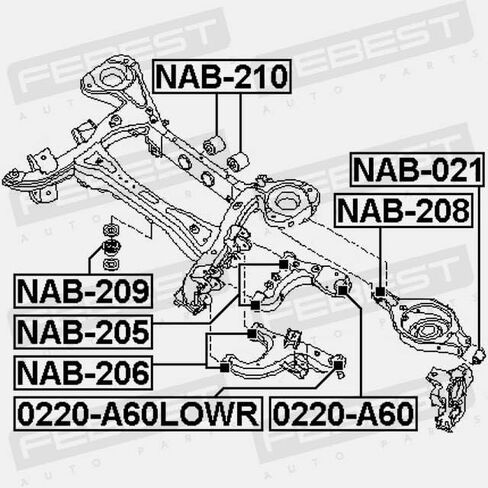 Crossmember Bushing Febest NAB-209 Oem 55476-AR002 in Saudi Arabia