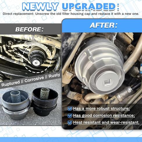 غطاء مبيت فلتر الزيت 15620-31060 متوافق مع Toyota 2007-2022 Camry 2010-2022 4Runner 2005-2022 Avalon Fj Cruiser RAV4 وLexus RX330 حامل غطاء مبيت فلتر الزيت 1562031060 + قابس 15643-31050 in Kuwait