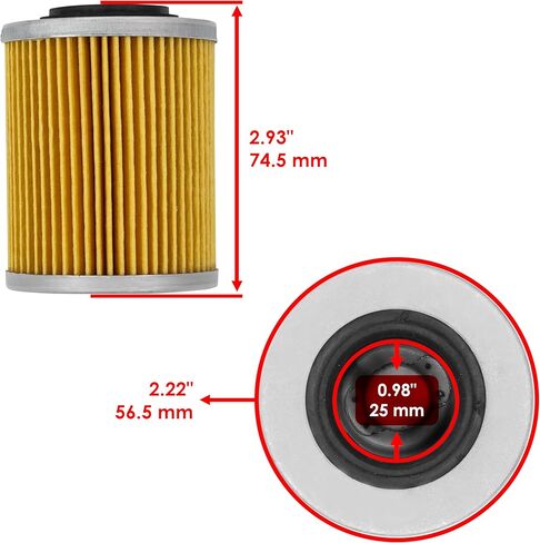 Caltric Oil Filter Compatible with Can-Am Renegade 500 EFI Std 4X4 1000 STD XXC 2008-2012 / DS 650 2001-2006 420256188 in Saudi Arabia