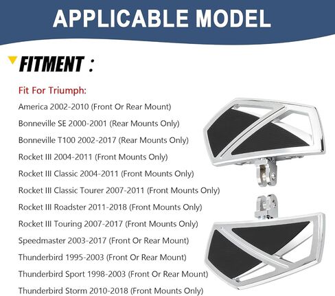 ألواح أرضية صغيرة للدراجات النارية أوتاد قدم فانتوم تناسب Triumph America Bonneville SE T100 Rocket III Classic Roadster Touring Speedmaster Thunderbird Sport Storm (أسود) in Kuwait