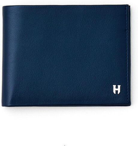Wallet for Men, Slim Minimalist RFID Full Grain Leather, Handcrafted Bifold, 6 Card Slots, Gift Box Pouch, Christmas Birthday, Navy Blue in Kuwait