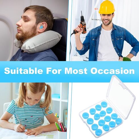 Moldable Silicone Ear Plugs for Sleeping 8 Pairs Noise Cancelling Earplugs, Reusable Wax Ear Plugs for Comfortable Sleep and Sound Isolation Earplugs for Swimming, Snoring, Travel, Studying in Saudi Arabia