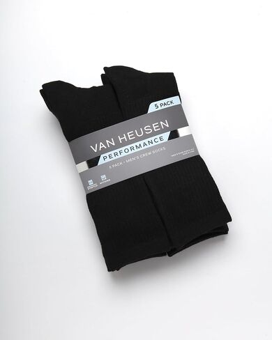 Van Heusen Mens Crew Socks - 5 Pack Performance Cushion Comfort Breathable Athletic Socks for Men (Size: 6-12.5) in Saudi Arabia