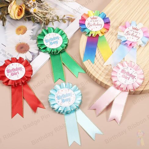 PATIKIL IT'S MY Birthday Pin, Tinplate Ribbon Badge Pin, Satin Fabric Award Ribbon for Birthday Party Decoration in Saudi Arabia