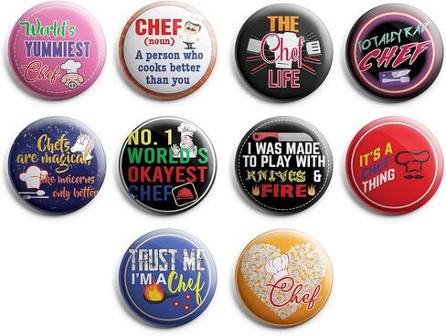 Creanoso I am a Chef Pinback Buttons (10 Pack) - Fun Classroom Reward Incentives for Students and Children - Stocking Stuffers Party Favors & Giveaways for Boys, Girls, Kids, Teens in Saudi Arabia