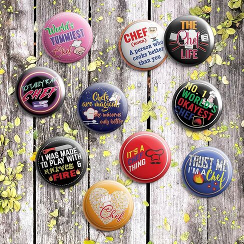 Creanoso I am a Chef Pinback Buttons (10 Pack) - Fun Classroom Reward Incentives for Students and Children - Stocking Stuffers Party Favors & Giveaways for Boys, Girls, Kids, Teens in Saudi Arabia