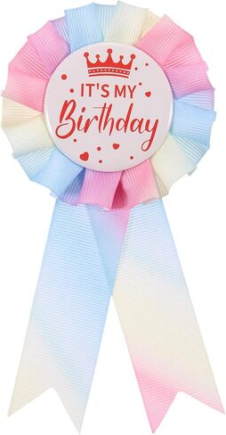 PATIKIL IT'S MY Birthday Pin, Tinplate Ribbon Badge Pin, Satin Fabric Award Ribbon for Birthday Party Decoration in Saudi Arabia