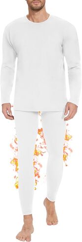 مجموعة ملابس داخلية حرارية للرجال - طبقة أساسية مبطنة بالصوف للملابس الشتوية في الطقس البارد in Kuwait