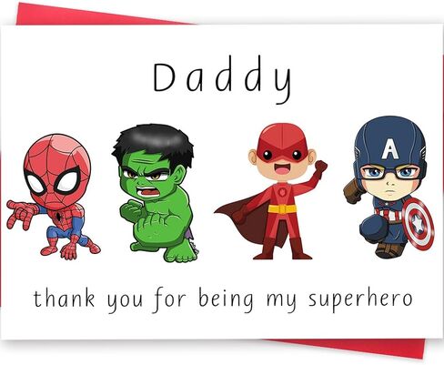Cute Thank You Card for Daddy, Hilarious Father's Day Card for Dad, Lovely Dad Birthday Gifts from Son Daughter Children, Happy Birthday Card for Papa in Saudi Arabia