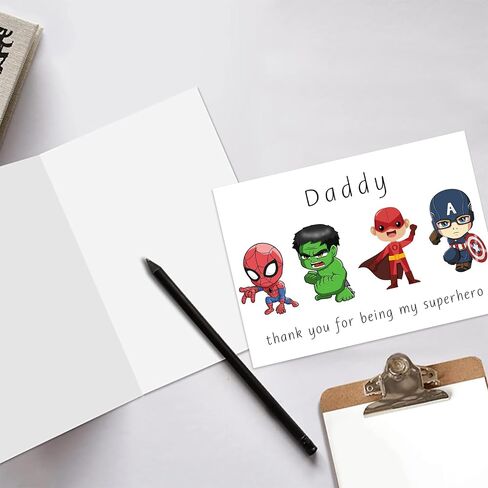 Cute Thank You Card for Daddy, Hilarious Father's Day Card for Dad, Lovely Dad Birthday Gifts from Son Daughter Children, Happy Birthday Card for Papa in Saudi Arabia