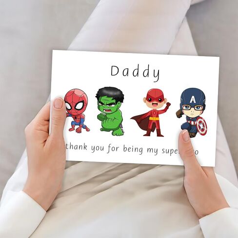 Cute Thank You Card for Daddy, Hilarious Father's Day Card for Dad, Lovely Dad Birthday Gifts from Son Daughter Children, Happy Birthday Card for Papa in Saudi Arabia