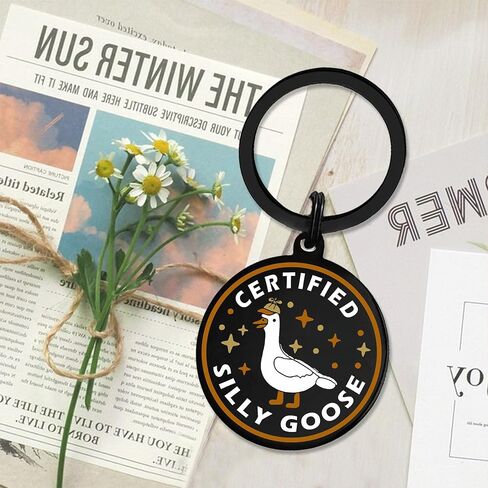 Viayen Funny Silly Goose Keychain for Teen Girls Women Men, Humorous Animal Keychain Gift for Friend Daily Bag Car Accessories in Saudi Arabia