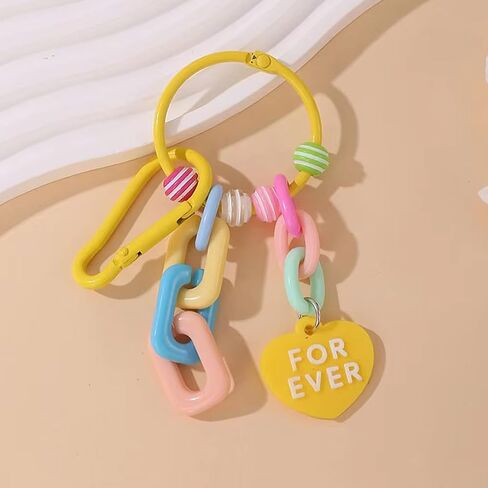 Colorful Heart Keychain Set - 6PCS Alloy Love Charms for Keys Purse Decoration in Saudi Arabia