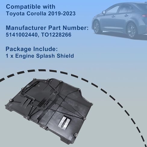 GXARTS Black Lower Engine Cover 5141002440, TO1228266 Compatible with Toyota Corolla 2019-2023 in Saudi Arabia